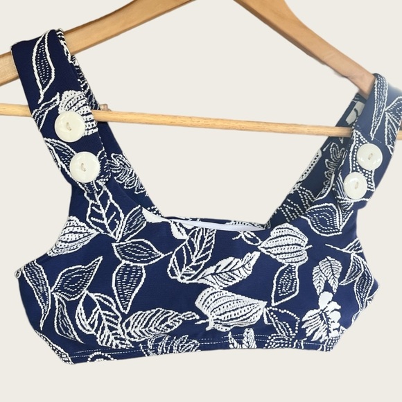 Seea x Free People XS Georgia Gaia Bikini Top in Navy Floral Print Swimsuit - Picture 5 of 11